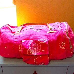 Victoria’s Secret pink duffel bag